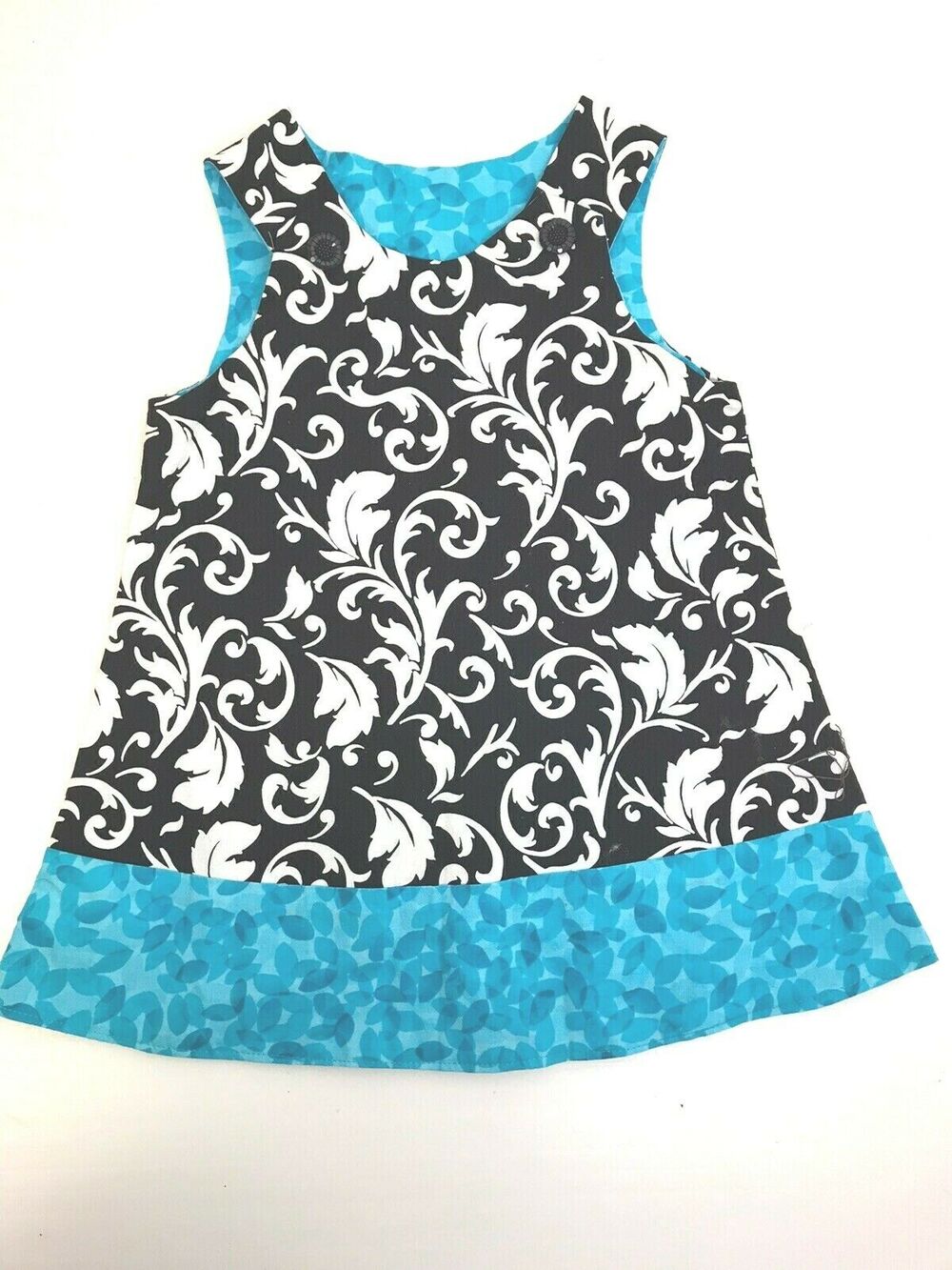 Tiffany's Tea Party Girl's 3T A Line Jumper Cotton Black Blue Dress